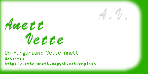 anett vette business card